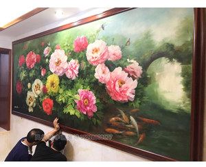 白云岭南新世界4米长油画装裱 46