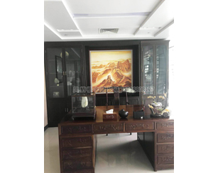 仿习大大办公室背景长城山水画装裱228