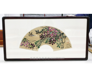 扇面手工挖镶装裱