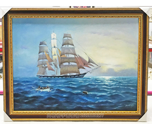 油画装裱画框《帆船》