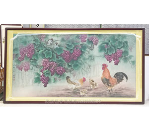 工笔葡萄 国画装裱画框