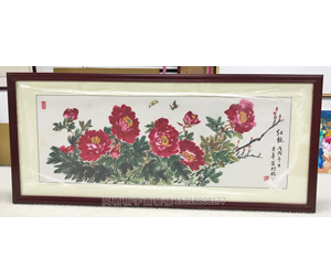 牡丹花国画装裱画框
