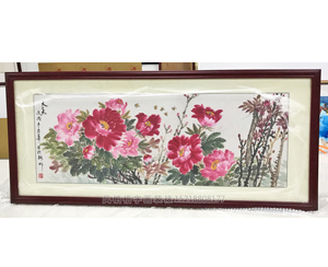 牡丹花国画装裱画框