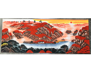 小六尺山水画《鸿运当头》 