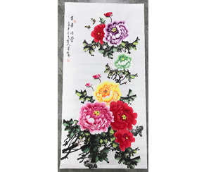 四尺整国画牡丹花《富贵满堂》 