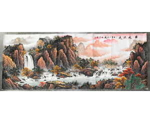 小六尺国画山水画《源远流长》 