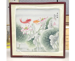 荷花鱼书画装裱画框
