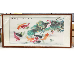 九鱼图国画装裱画框