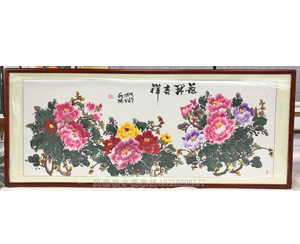 广州国画牡丹花装裱装框