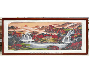 广州十字绣国画装裱装框《鸿运当头》