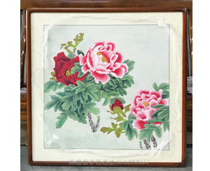 工笔牡丹花装裱画框