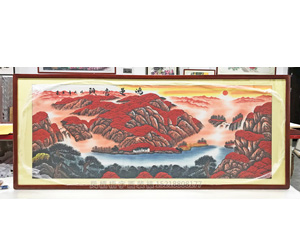 办公室山水画装裱画框《鸿运当头》