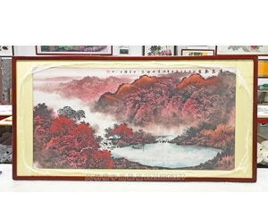 广州办公室山水画装裱画框