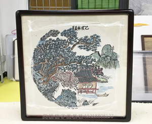 斗方山水画国画装裱画框