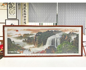 广州越秀区 山水画 十字绣装裱画框 