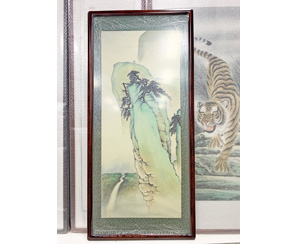 仿古山水画装裱非洲酸枝红木画框