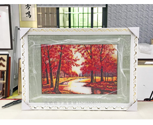 苏绣装裱画框《枫叶》