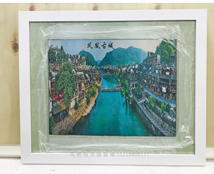 苏绣凤凰古城装裱画框