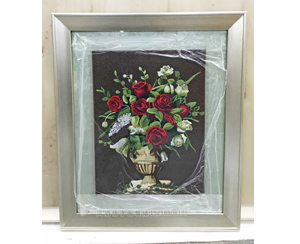 花瓶苏绣装裱画框