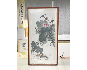 荷花和美相伴装裱画框