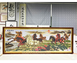 马到成功十字绣裱画
