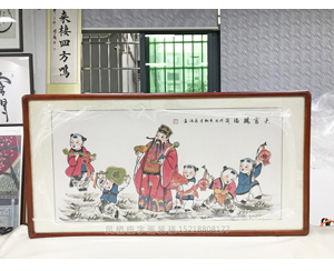 财神爷国画装裱《天官赐福》