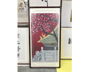 小朋友画故宫墙图裱画