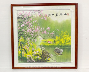 四尺斗方花鸟《幽谷晨曲》 国画裱框  