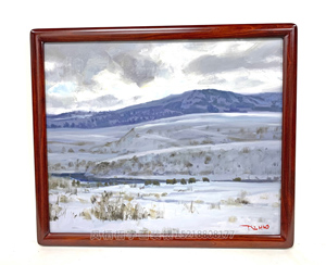 广州油画装裱小叶红檀高档画框