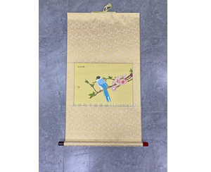 广州丝绢画 裱卷轴 