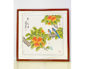 工笔柿子图 《年年有余》餐厅装饰画