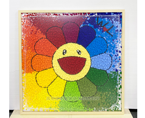 太阳花手工工艺品 裱画框 村上隆