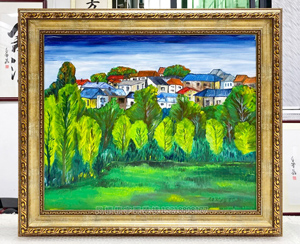 油画裱框 风景画