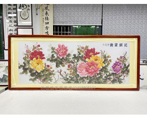 十字绣装裱牡丹花《花开富贵》