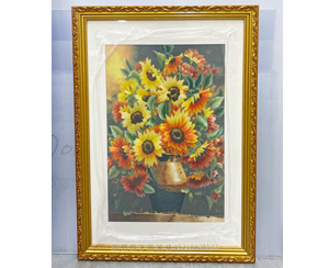 广绣 /苏绣 装裱金色画框《向日葵》