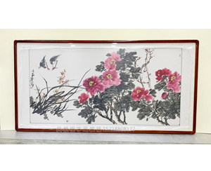 四尺整张 国画牡丹花 裱画框