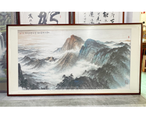 六尺整山水画装裱 kt板