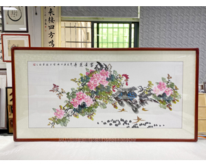 四尺整张 牡丹花《富贵吉祥》书画装裱