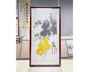 三尺整张  国画葫芦《福禄图》书画装裱