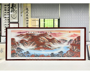 小六尺办公室山水画 《鸿运当头》系列 装裱画框