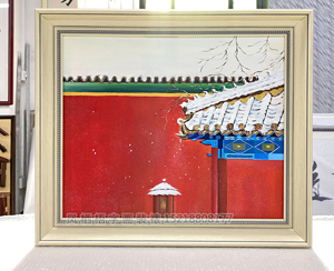 油画裱框《故宫墙》