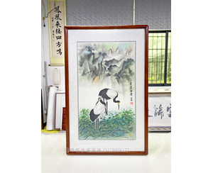 四尺三开《仙鹤图》国画装裱