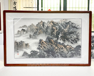 四尺三开 写意山水画 国画裱框