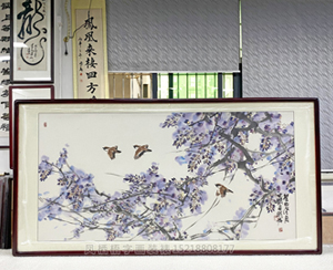 四尺整张 写意鸟语《紫气东来》书画装裱